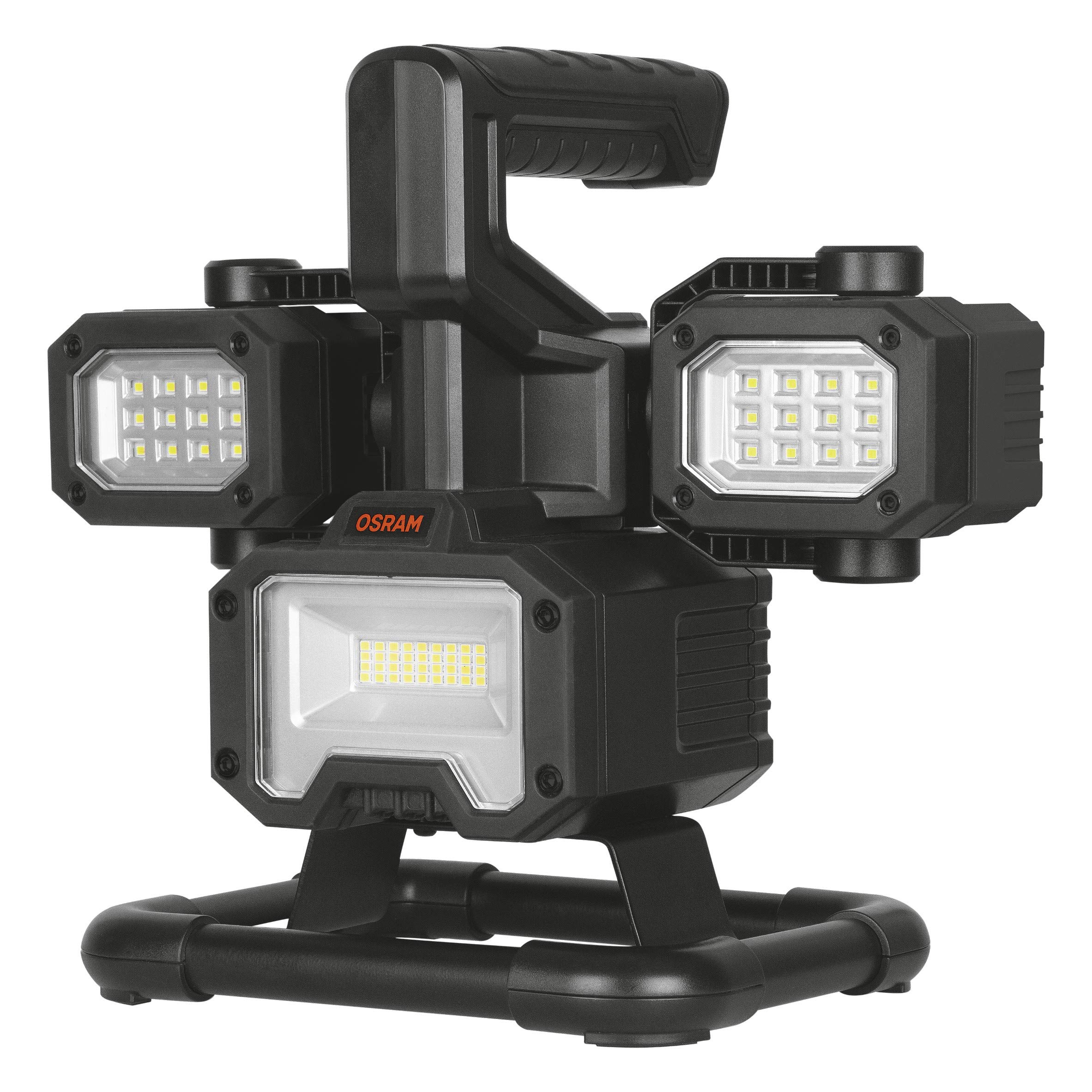 OSRAM LEDIL Space 1000 LEDinspect Flooder Spaceship, Foco LED portátil con 3 Cabezales Ajustables, Recargable