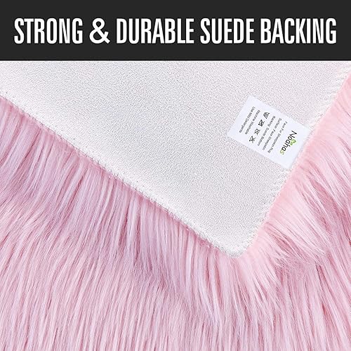 Miniatura 7 de Noahas Alfombras peludas de lujo para dormitorio, alfombra peluda de piel sintética de oveja, alfombra de área de juego para niños, alfombra de