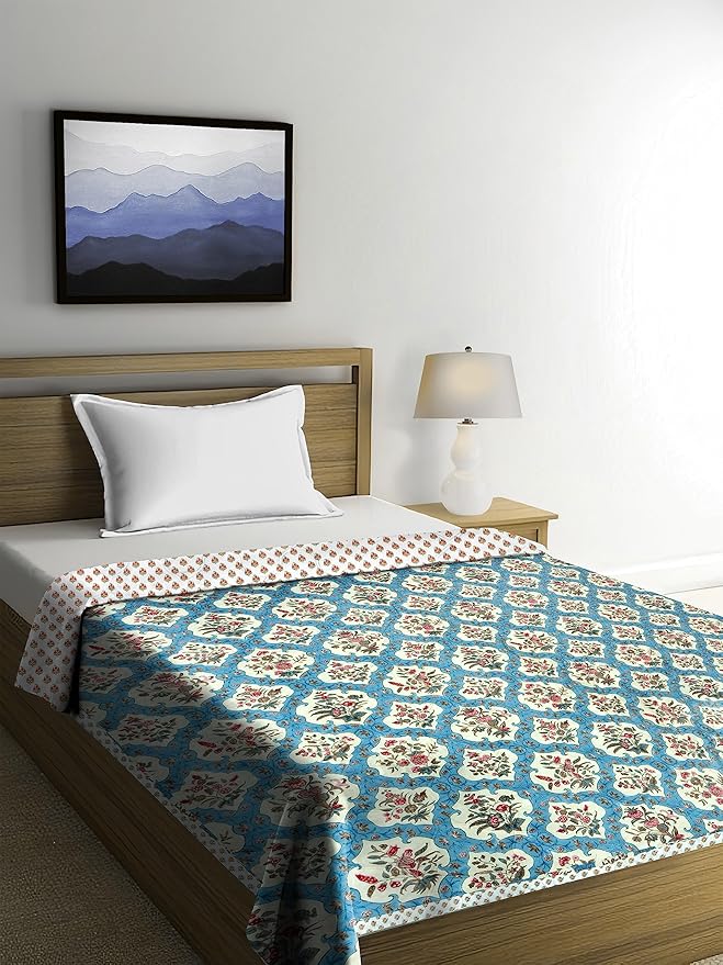 COZY FURNISH Super Soft Microfiber Quilted Comforter,Quilt Bed Cover for Single,60X90(Inches) Size Bed Luxury Breathable 220 GSM Cozy Super Soft Printed Comforter