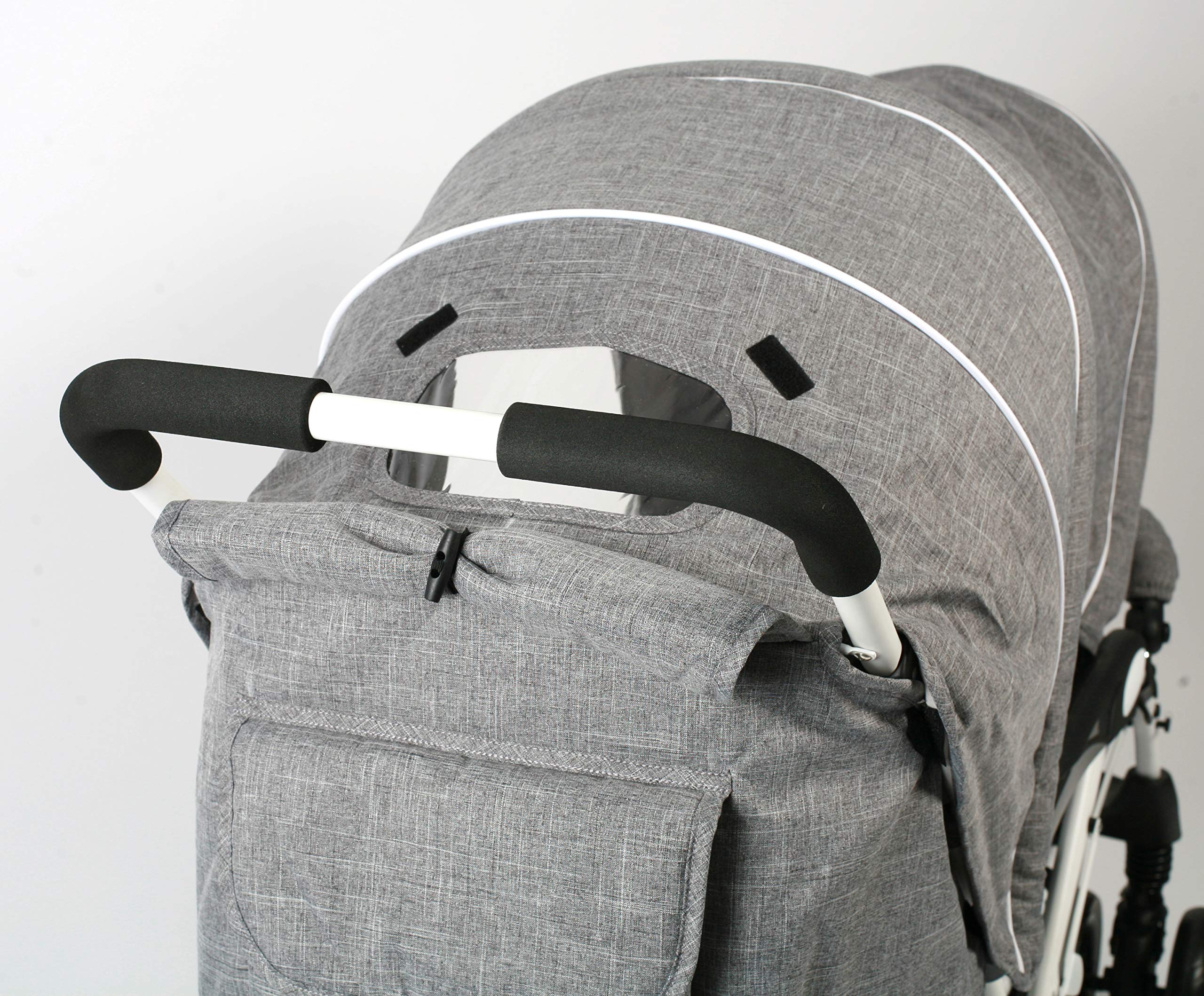 CHIC 4 BABY - Passeggino gemellare DUO con borsa e parapioggia, passeggino per due fratelli