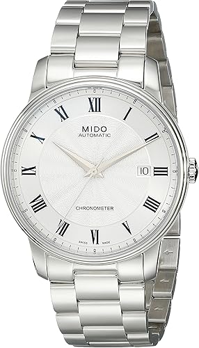 Mido MIDO-M0104081103300 Baroncelli - Reloj suizo automático plateado con pantalla analógica Plateado