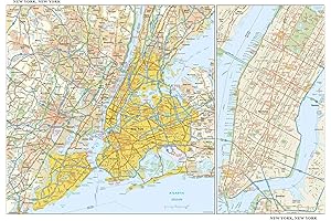 New York Wall Map · Laminated, 43.5" x 29"