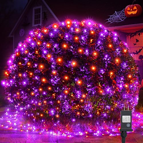 Miniatura 16 de WBao - Luces de Navidad para exterior, 360 LED, 3.5 m x 2.1 m, red de luces con 8 modos, temporizador, certificadas por UL, conectables de extremo a