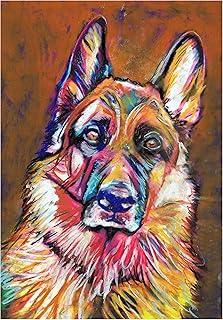 German Shepherd Wall Art Print, Colorful German Shepherd Artwork, GSD Owner Gift, Colorful Alsatian Dog Art, Dog Pastel Art Print, German Shepherd Wall Art (a3)