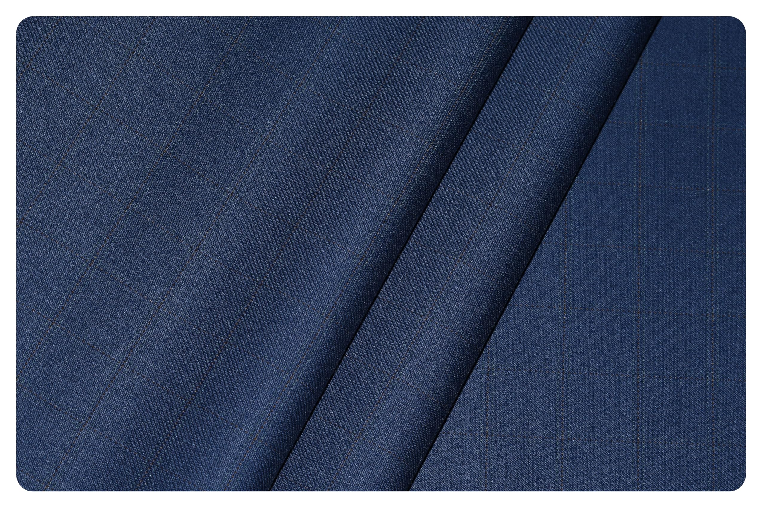 arvind Men's Super 120's Merino Wool Checkered Unstitched Trouser Fabric (Free Size, MR78W7)-picture-30