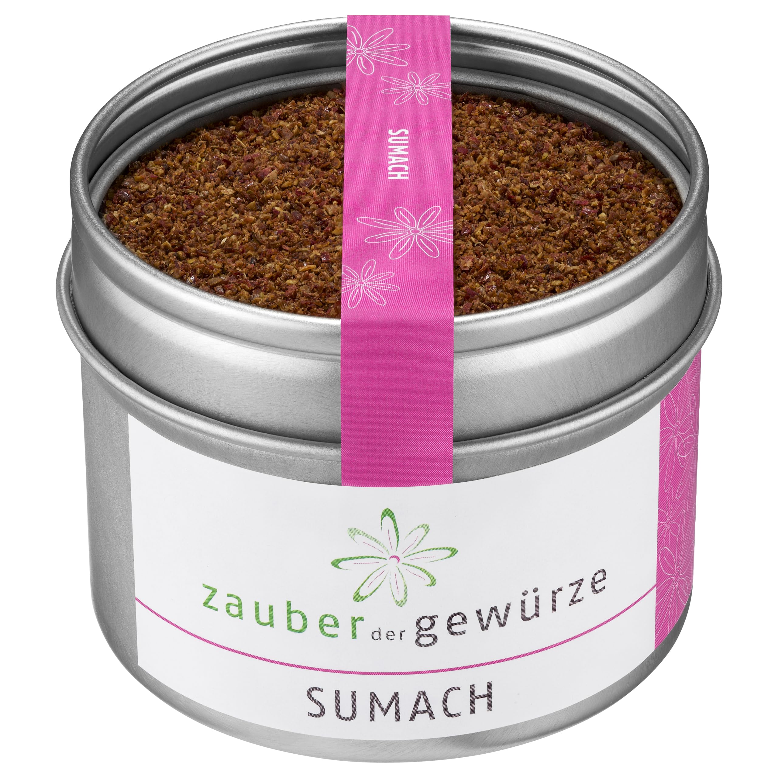 Zauber der Gewürze Sumach Gewürz, Essigbaumgewürz Sumak grob gemahlen, fein-säuerlich, für die Ottolenghi Küche, Premium-Qualität in wiederverschließbarer Aroma-Dose, 60 g