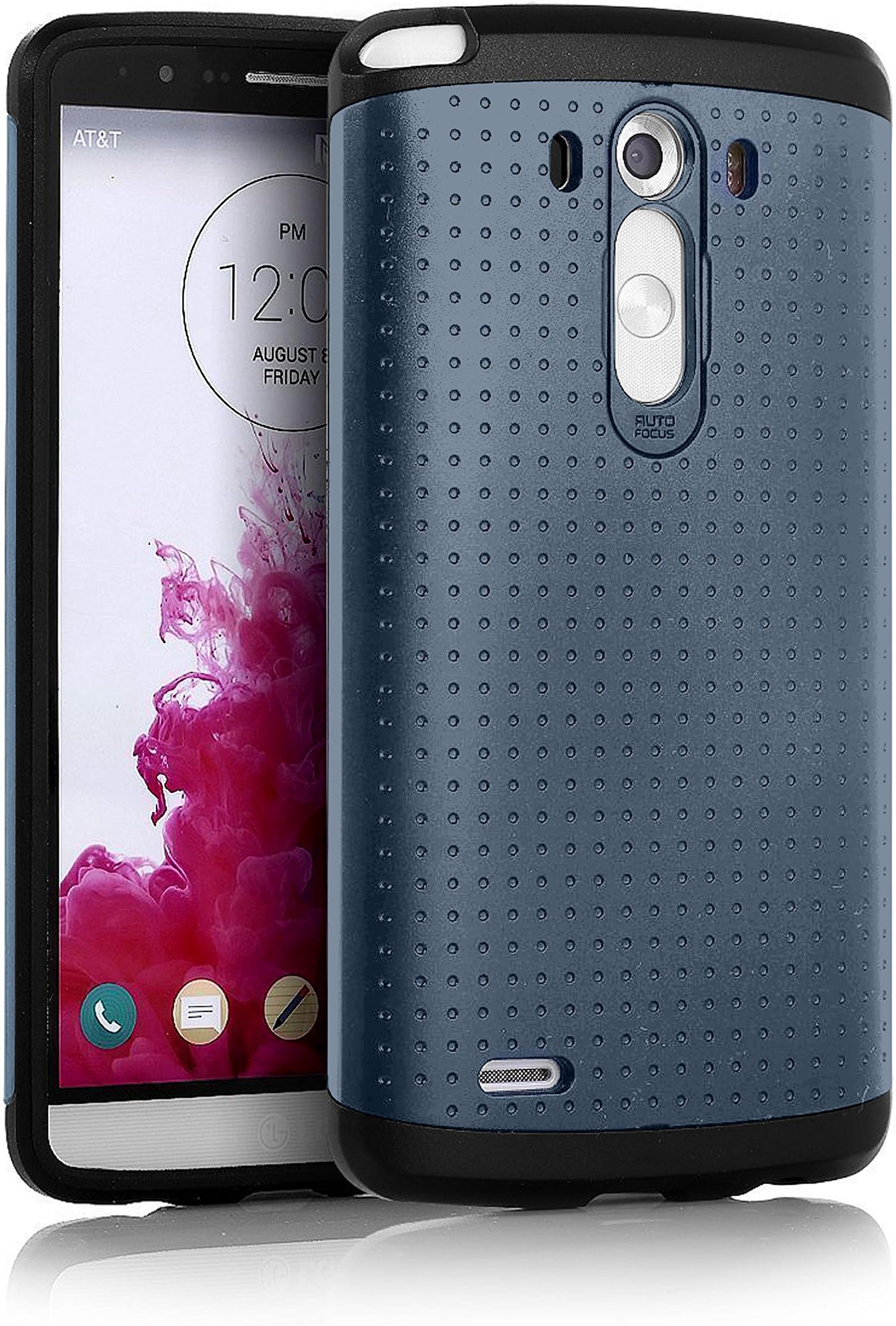 LG G3 Case, Easylife Durable Shockproof PC and TPU Dual Layer Protective Case Cover for LG G3 (Navy-Blue)