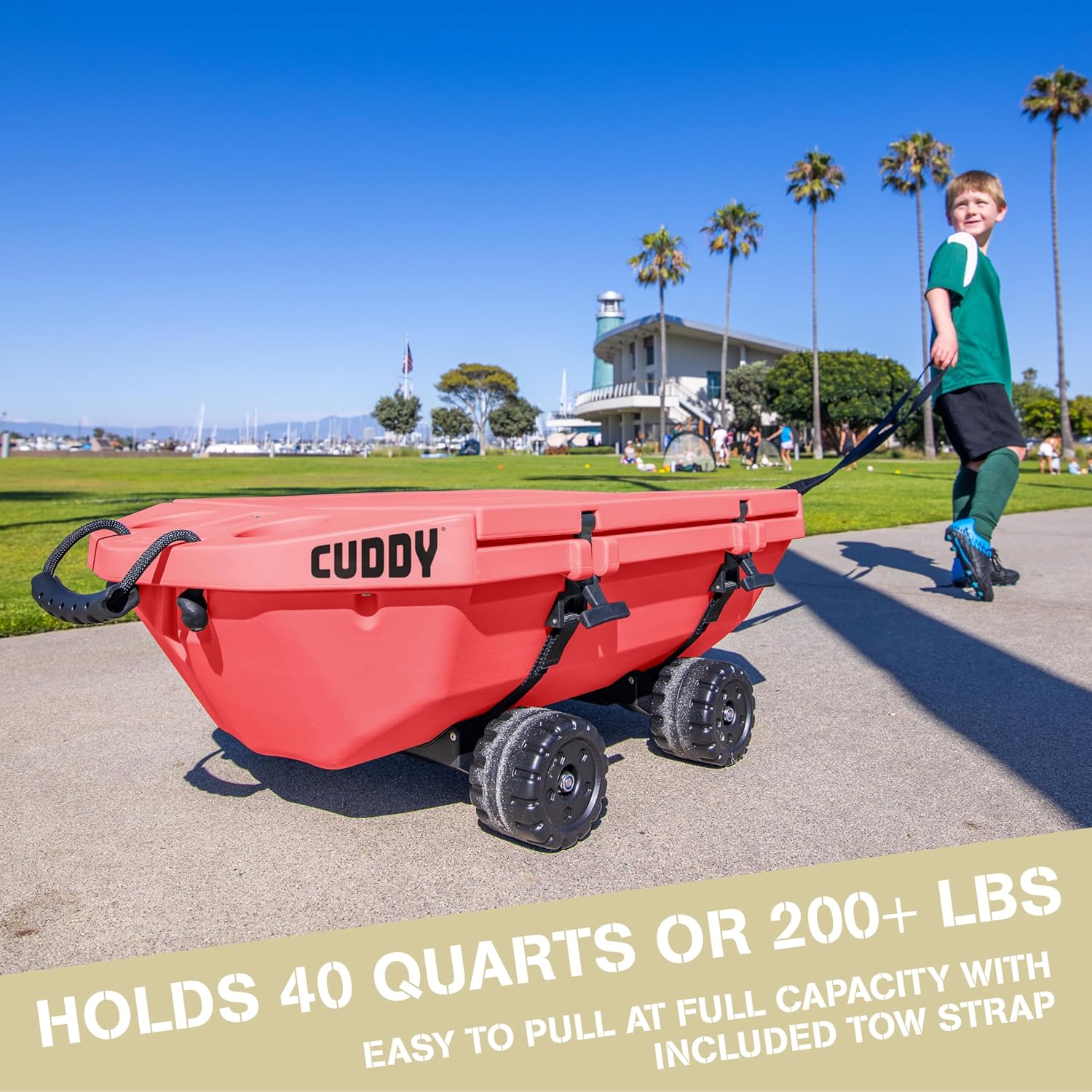 Cuddy Crawler Cooler with Wheels – 40 QT Amphibious Floating Cooler and Dry Storage Vessel - Multiple Color Options