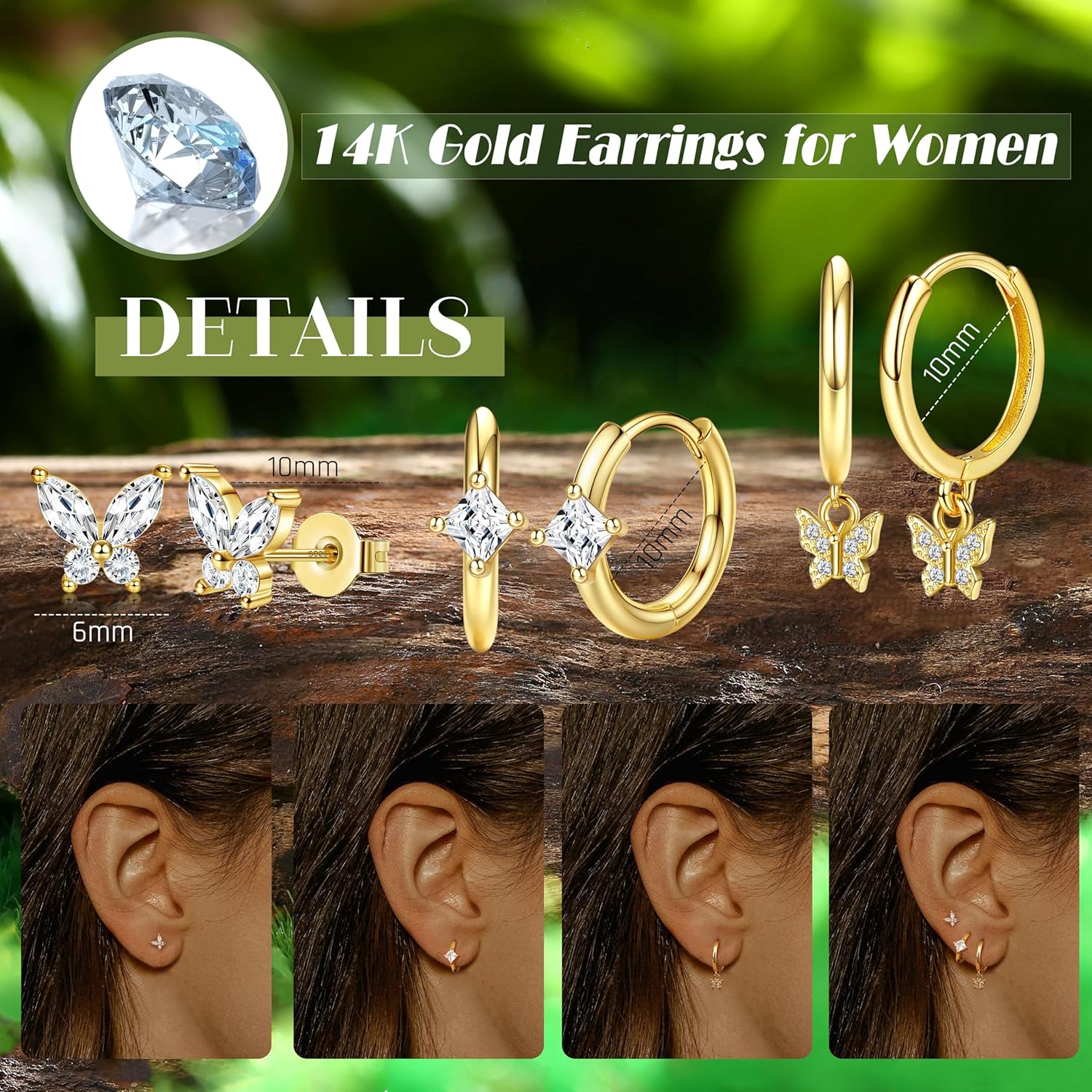 Boucles D'oreilles Argent 925 Fleur Cristal Boucles D'oreilles Fille Argent Sterling 925 - Fleur Avec Cristal - Boîte Cadeau Incluse Boucles Oreilles Petite Fille