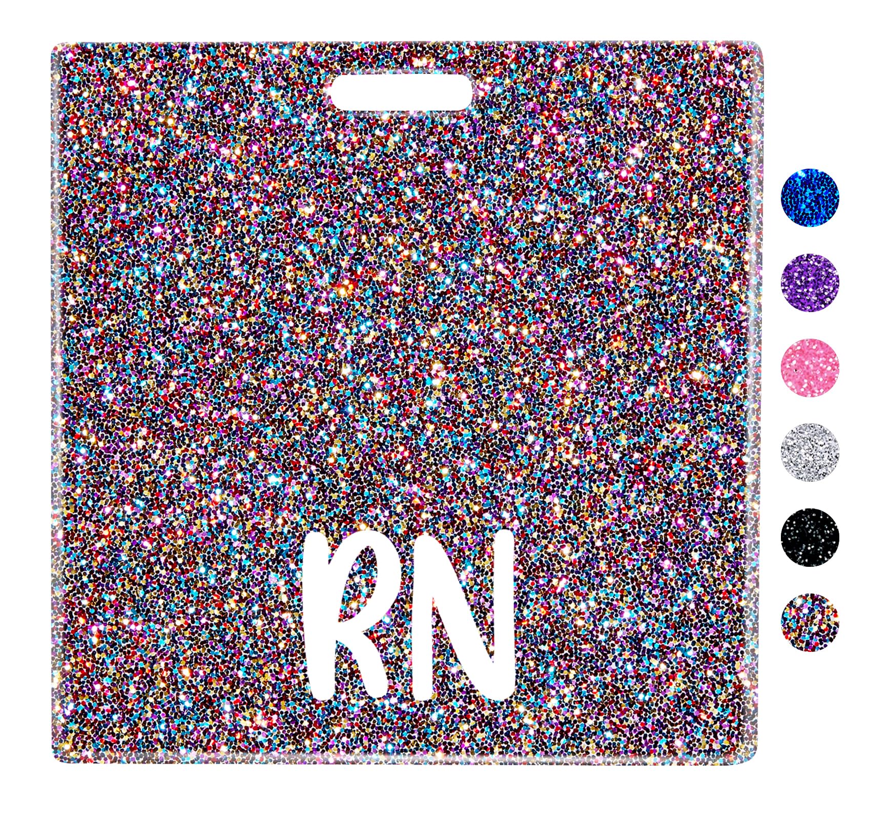 Plifal RN Badge Buddy Card Holder Nurse Nursing Accessories Registered Nurse Glitter Colorful Horizontal ID Name Identification Tags Hospital Work