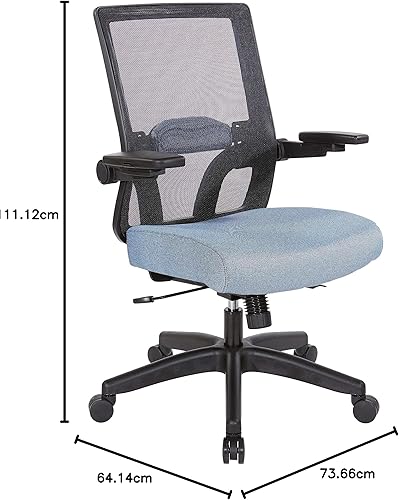 Miniatura 47 de Space Seating 867 Series - Silla de administrador ajustable con respaldo de malla transpirable, soporte lumbar y brazos abatibles acolchados,