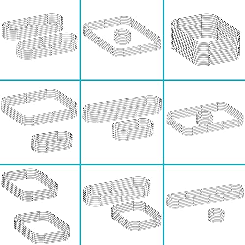 Miniatura 7 de Sunnydaze Cama de jardín elevada ovalada de 79 pulgadas, kit de maceta apilable de acero para flores con borde de goma, color marrón