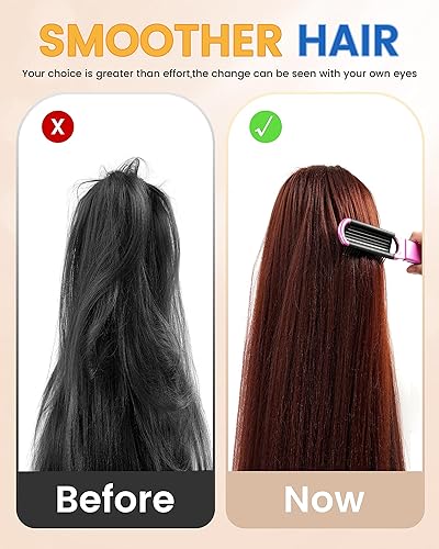 Miniatura 6 de Juego de 6 piezas de cepillo de pelo plegable de viaje con espejo compacto para mujeres - Mini cepillo de bolsillo con espejo para bolso y niñas