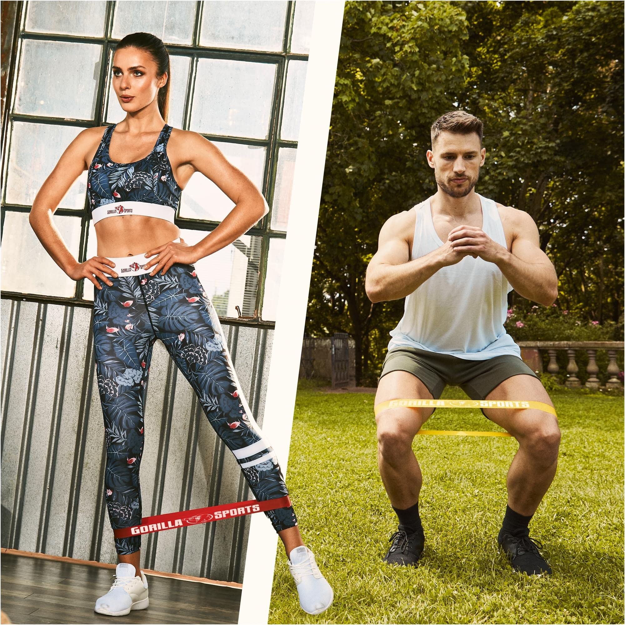 GORILLA SPORTS Bande Di Resistenza In Lattice Naturale: 10 Livelli Di Carico (da 1 A 90 Kg), Colorate E Antiscivolo. Perfette Per Yoga, Pilates, Stretching E Riabilitazione.