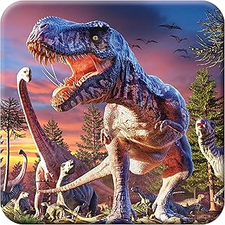 Cork Coaster - T-Rex Attack from Deluxebase. Drinks Coaster with Lenticular 3D Animal Image. Non-Slip Protective Table Drink Mat for Home Decor and Decorative Accessories.