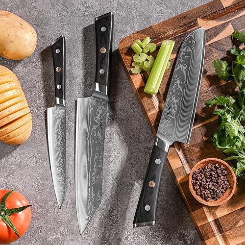 Miniatura 7 de Cuchillo de chef japonés VG10 Core Cuchillo de cocina de 8 pulgadas, cuchillos de cocina profesionales Cuchillo de cocina afilado de acero de alto