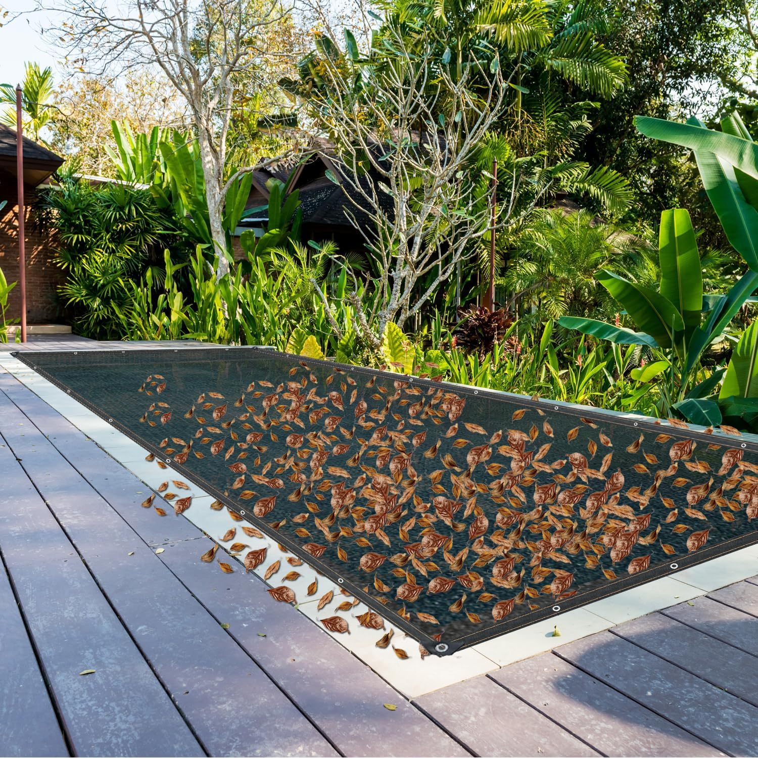 20 x 40FT Pool Leaf Net Cover -Leaf Net for Inground and Above Ground Rectangle Swimming Pools with Grommets Mesh Pool Cover