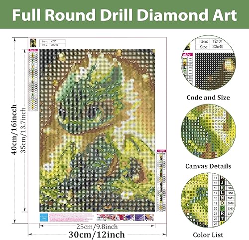 Miniatura 4 de gilqso Kits de arte de diamantes de dragón para adultos, kits de pintura de diamante de dragón para adultos, pintura artística de gemas de dragón