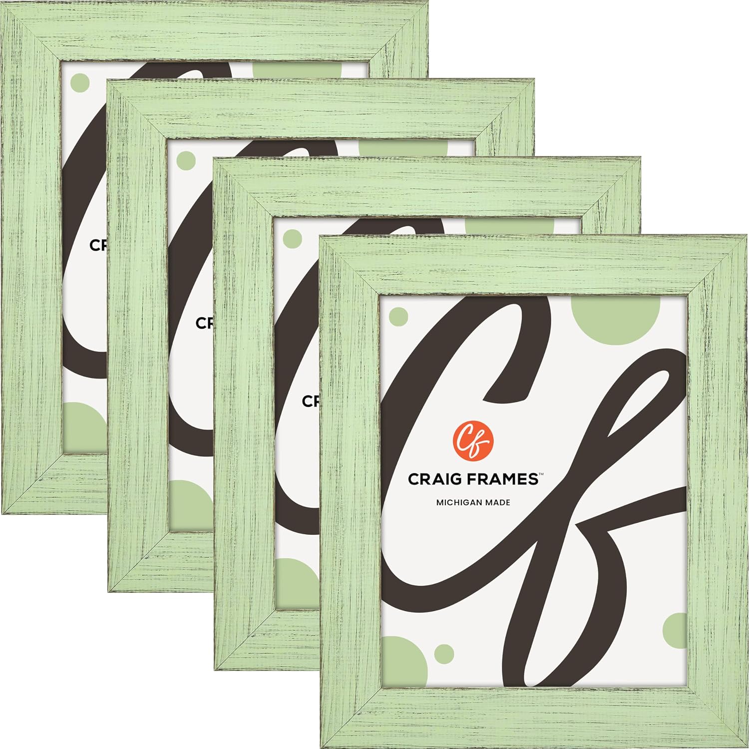 Craig Frames Jasper, 4x6 Picture Frame, Mint Julep, Set of 4