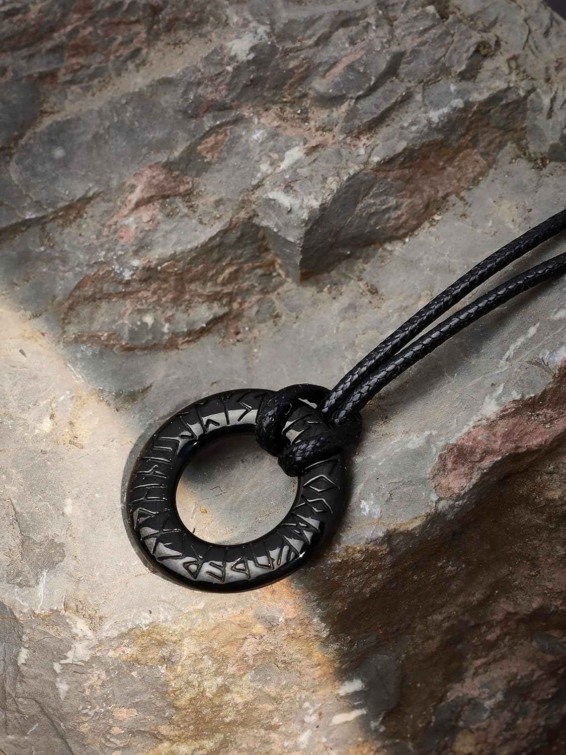 HAQUIL Runes Necklace, Viking Cicle of Runic Alphabet Elder Futhark Letter Pendant, Norse Jewelry Gift for Men - Image 4