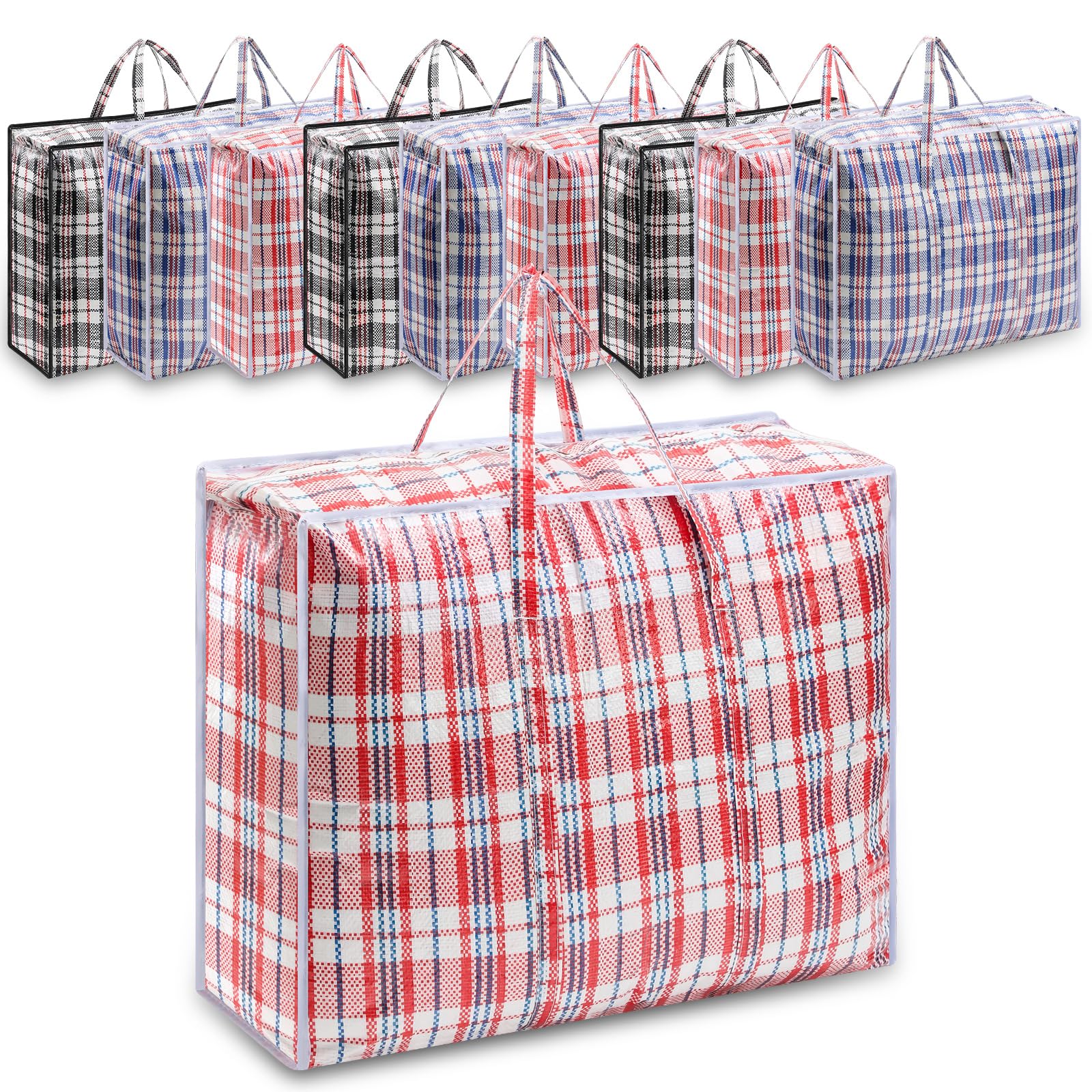 10 Pack XXL Extra Large Strong Laundry Storage Bags With Zip, 80x60x28CM