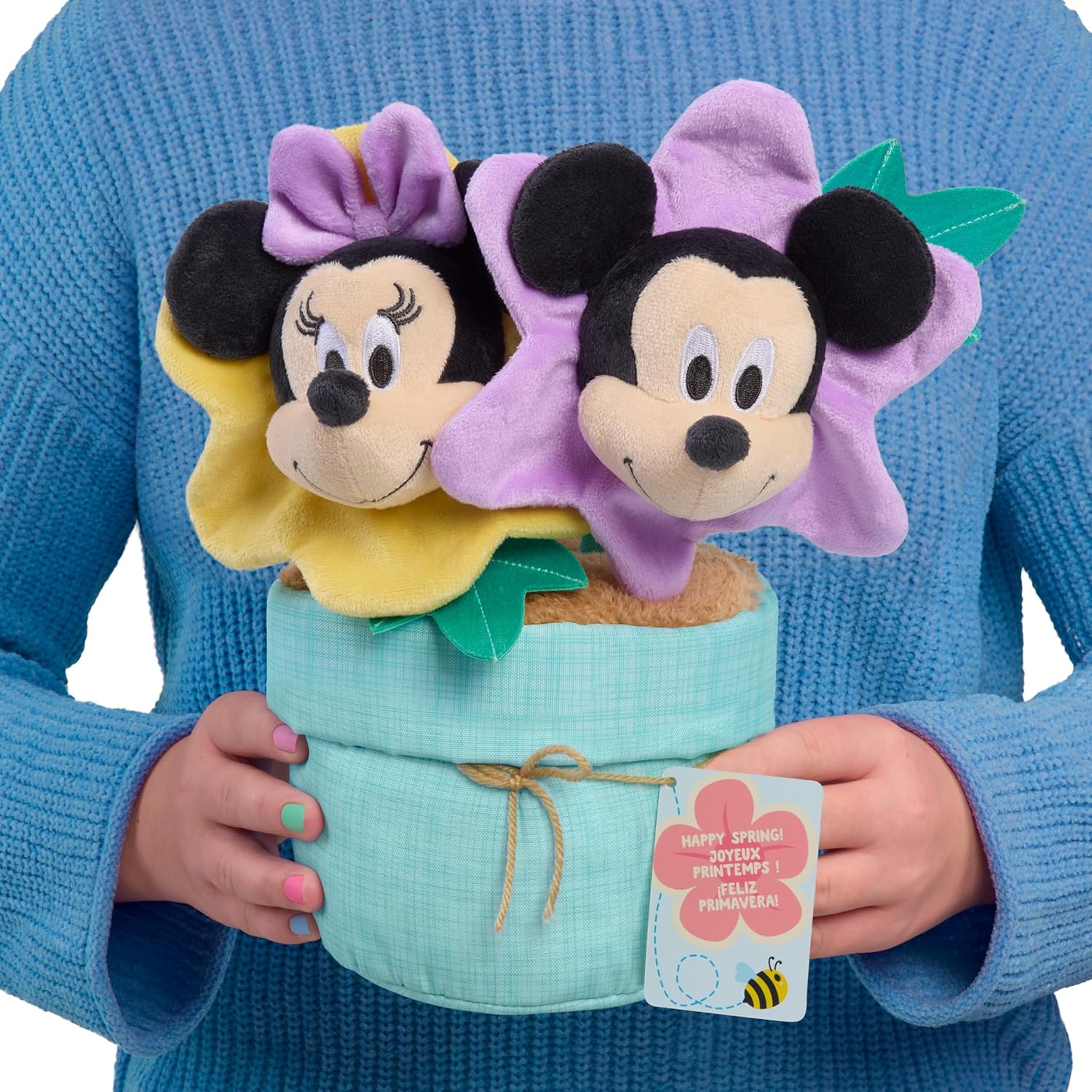 Disney Mickey & Minnie Mouse Easter Blooming Buddies, 12-inch Stuffed Plush Toy with Embroidered Details, Cute for Spring or Easter Baskets, for 2 Years and up, Kids Toys for Ages 2 Up by Just Play
