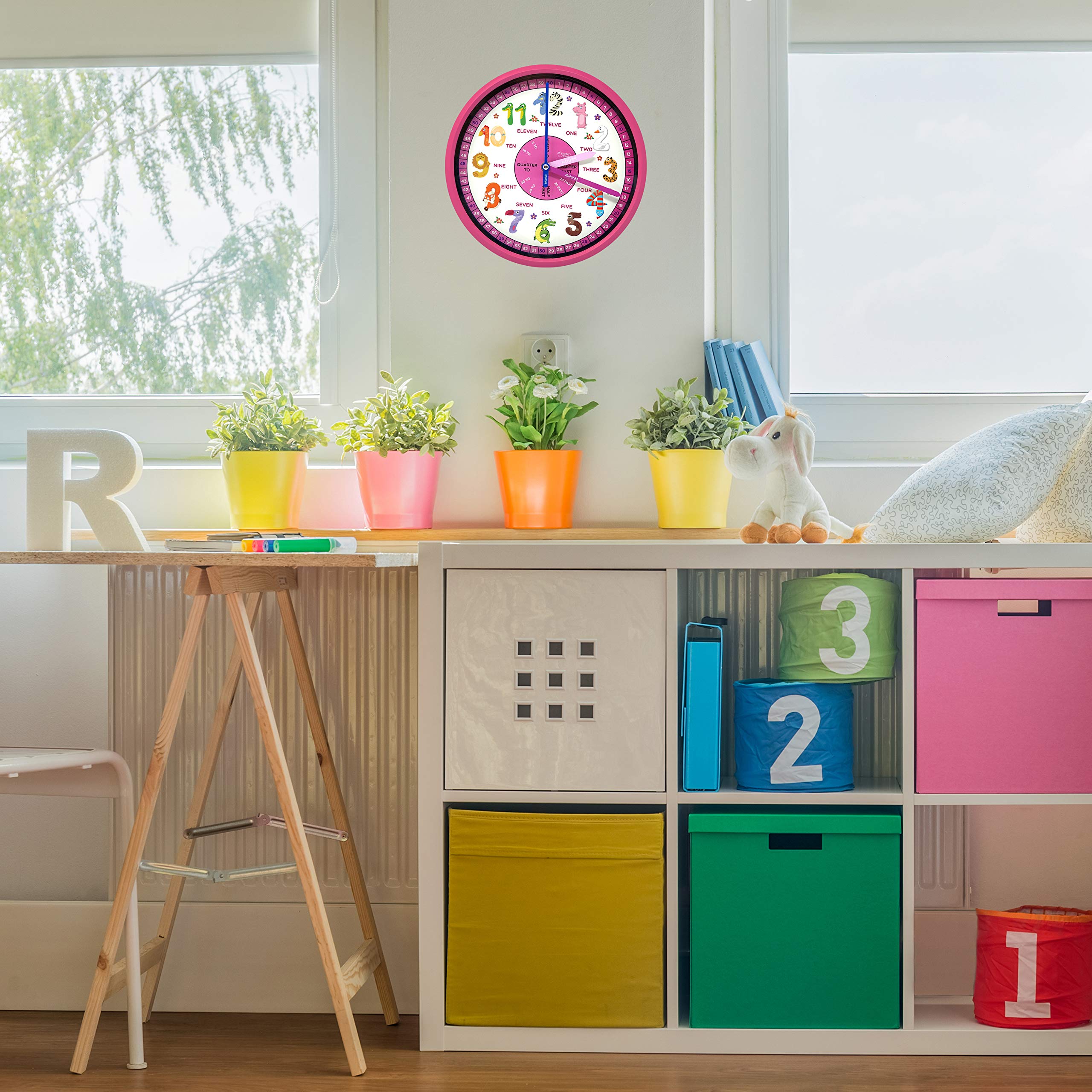 Snapklik.com : Educational Wall Clock - Silent Movement Time Teaching ...