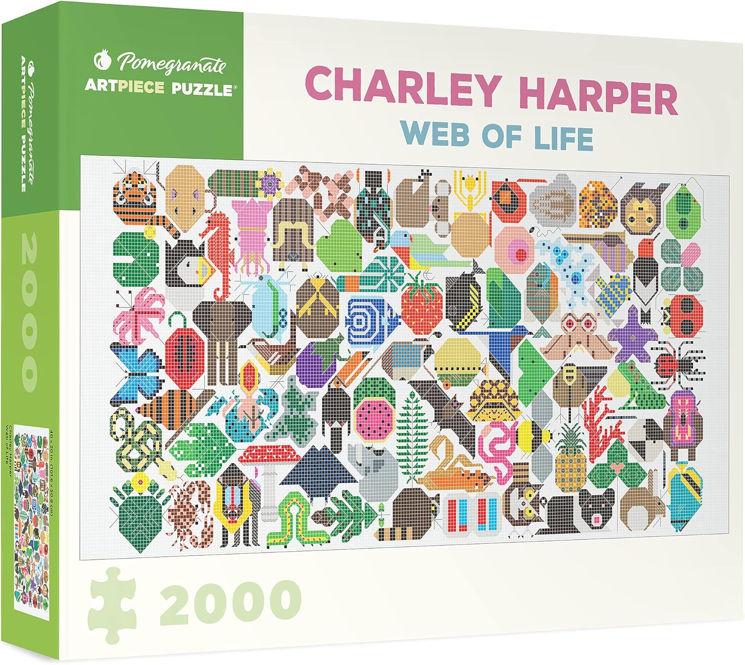 Pomegranate 2000-Piece Jigsaw Puzzle for Adults, Charley Harper's Web of Life, Matte Finish, Snug Fit