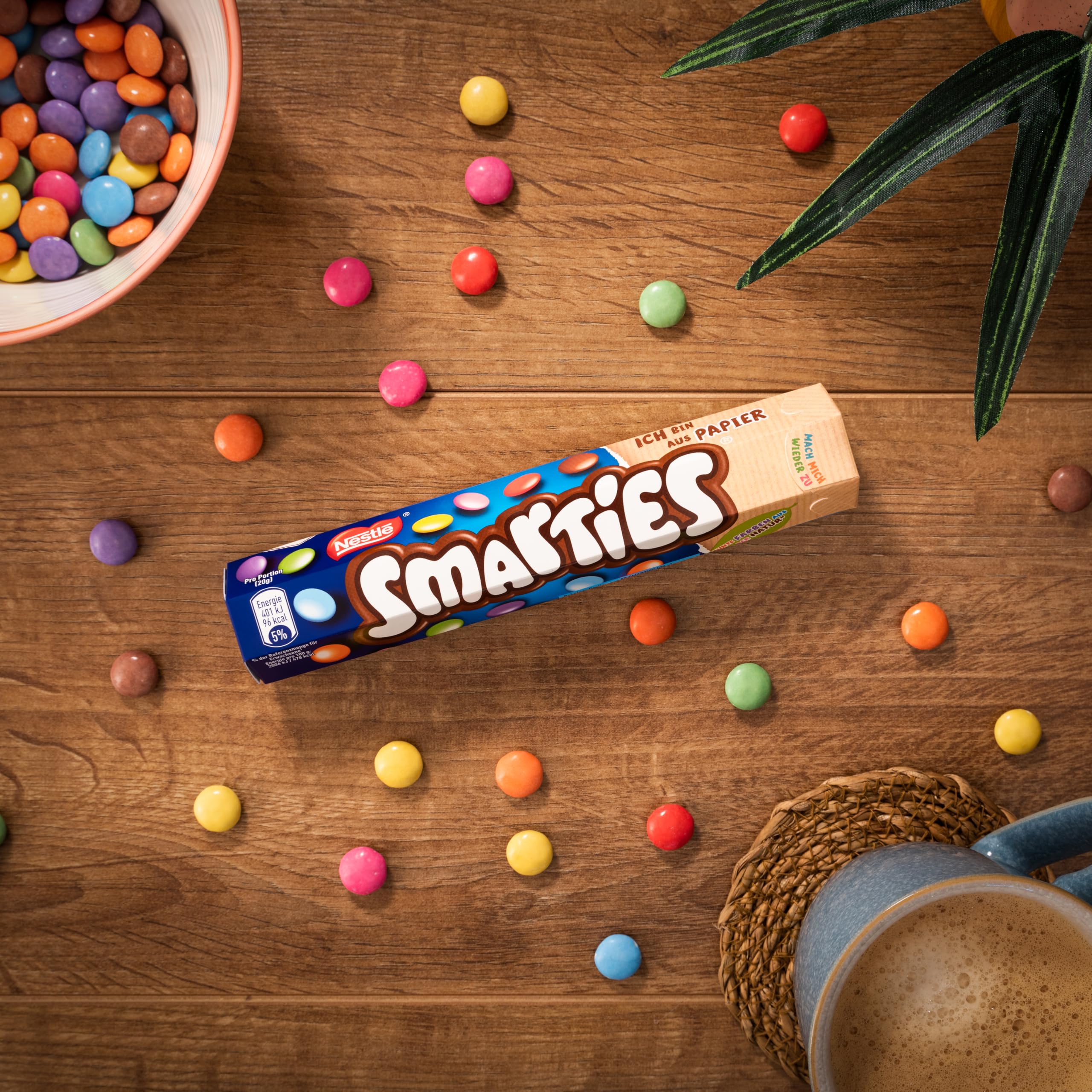 Nestlé SMARTIES Riesenrolle bunte Schokolinsen Hexagonrolle 20er Pack 20 x 130g