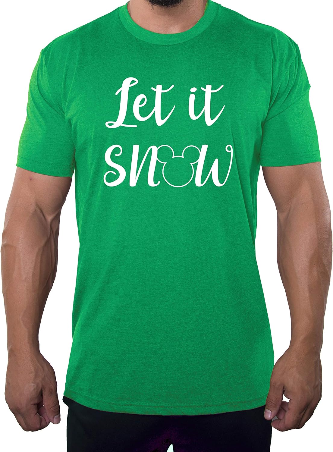 Let It Snow Mouse Head Man's Shirts, Christmas Tees, Man's Snow Mouse Shirts!