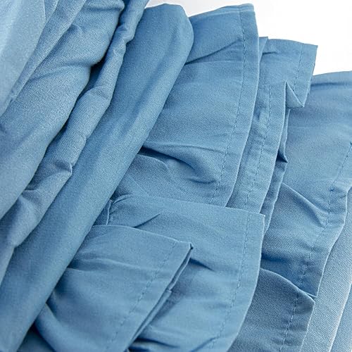 Miniatura 3 de Gold Coast Cornflower - Juego de sábanas tamaño Queen con volantes azules