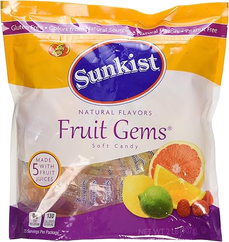 Sunkist® - Gemas de frutas envueltas individualmente, bolsa de 32 onzas (2 libras)