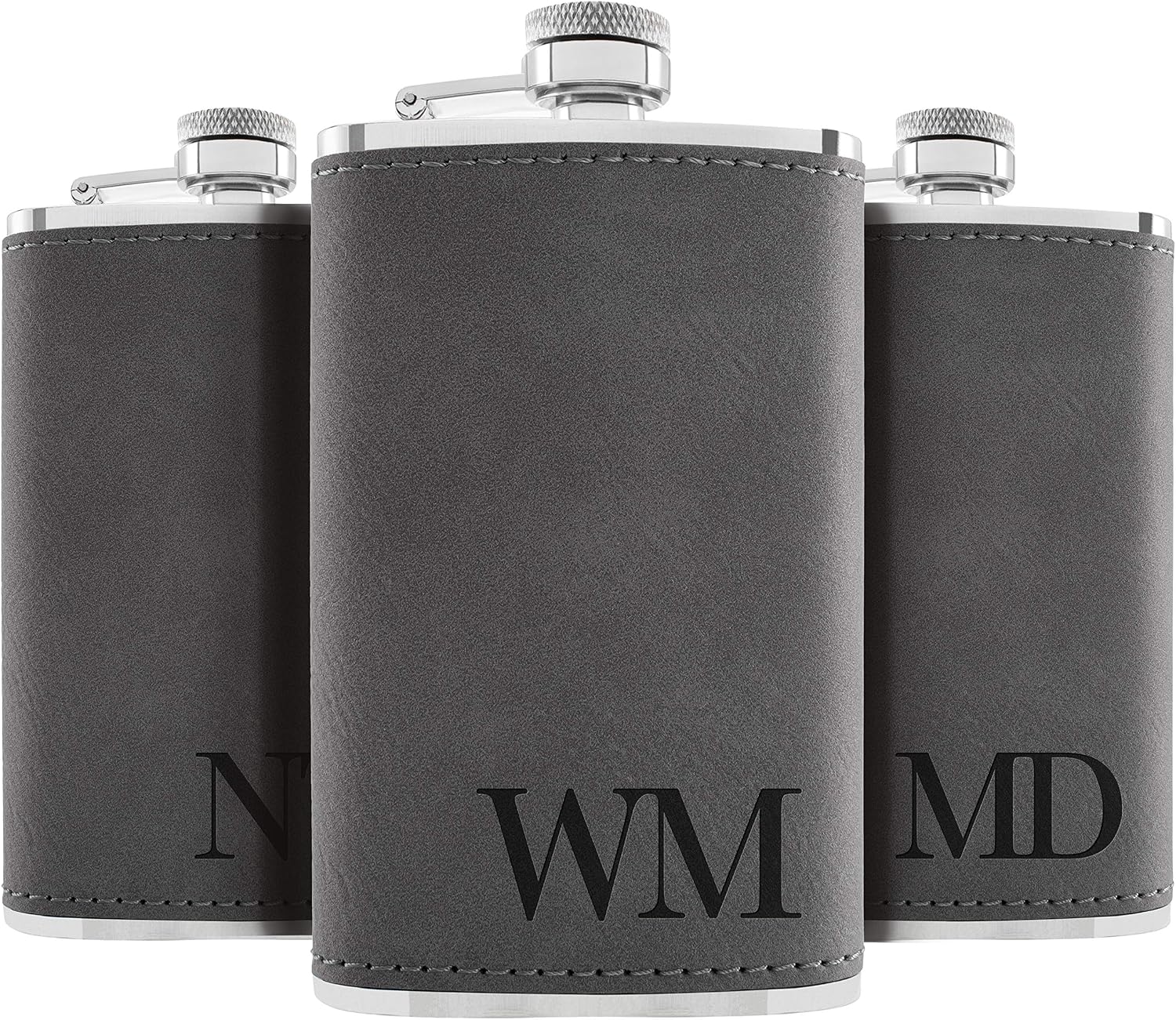 Groomsmen Gifts Set of 6, Personalized Hip Flasks, Groomsmen Proposal, 6 Oz Engraved Leatherette Flasks for Men, Best Man Gifts for Wedding, Groomsmen Gifts for Wedding - Chestnut #3