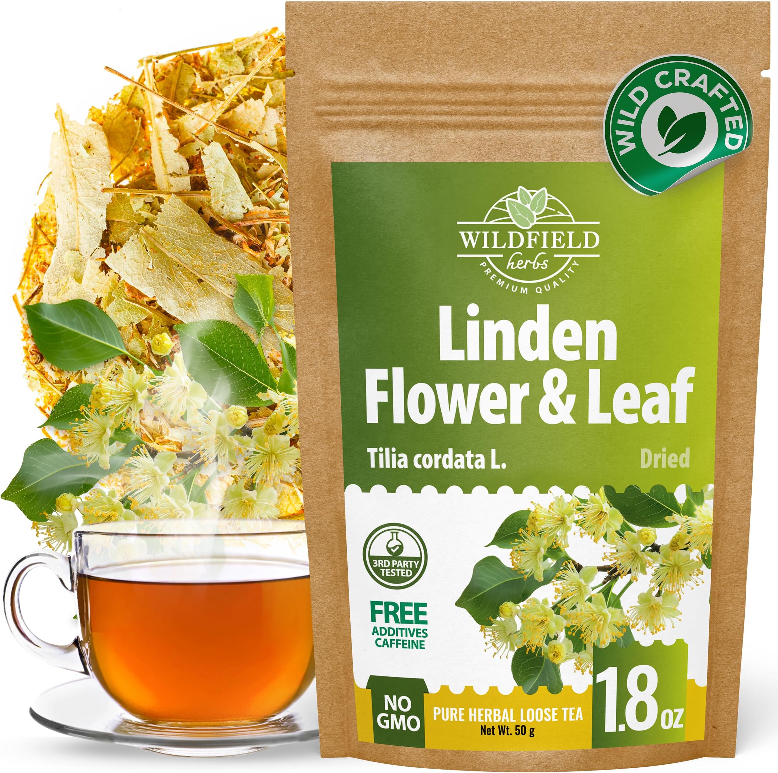 1.8 oz. Linden Tea Loose Leaf Te De Tilo Dried Linden Blossom Herb (Tilia Cordata) - 50g Tea Herbal Lipa Tila