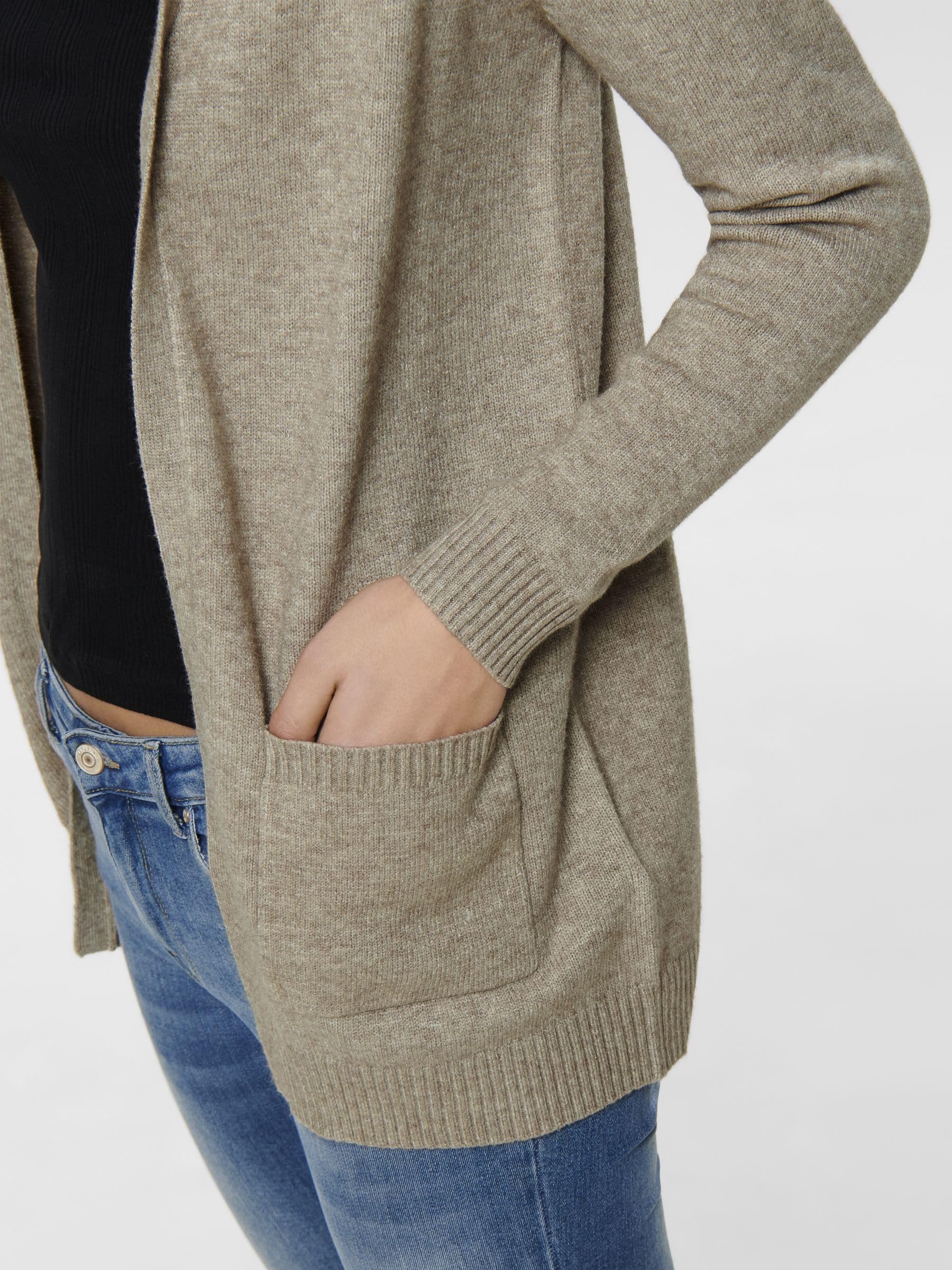 ONLY Onllesly L/S Open Cardigan Knt Noos Kardigan Kobiety, Beżowy, XS