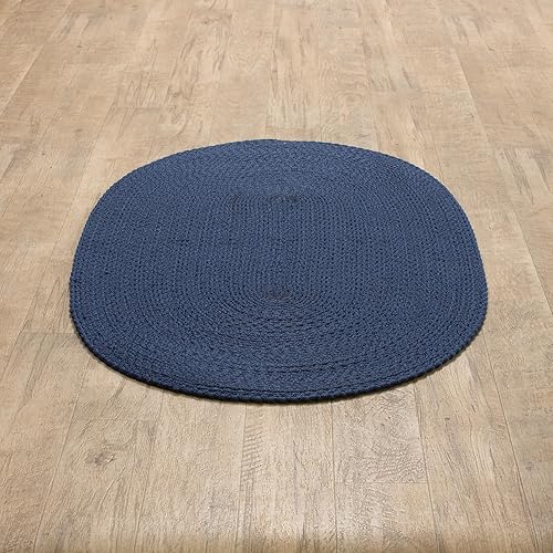 Miniatura 10 de Super Area Rugs Alfombra trenzada beige para cocina de campo, alfombra trenzada duradera para entradavestíbulo, ovalada, 3 x 5 pies