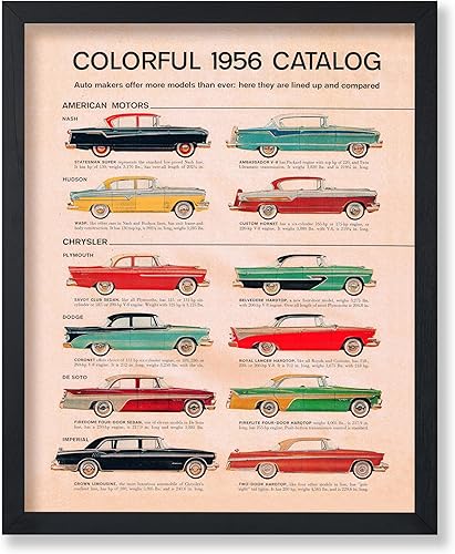 Monem Art - Póster vintage de catálogo de automóviles americanos, impresión de autos americanos retro, arte de autos clásicos, regalo para él,