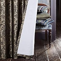 Vista 5 de always4u Cortinas de Terciopelo Acanalado Negro y Dorado con Estampado de Damasco en Lámina 100% Opacas de 84 Pulgadas de Largo, Cortinas de 2