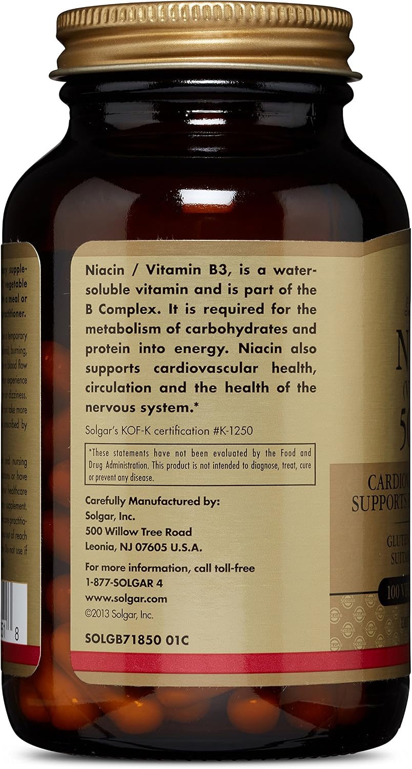 SOLGAR Niacin 500 MG, 100 CT