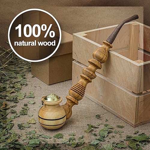 Miniatura 4 de Pipa de tabaco de madera hecha a mano (ámbar)