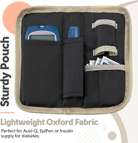 Miniatura 5 de Bolsa térmica de viaje para insulina, bolsa portátil aislada para diabéticos con 2 paquetes de hielo de gel, reutilizable, ligera y duradera, bolsa