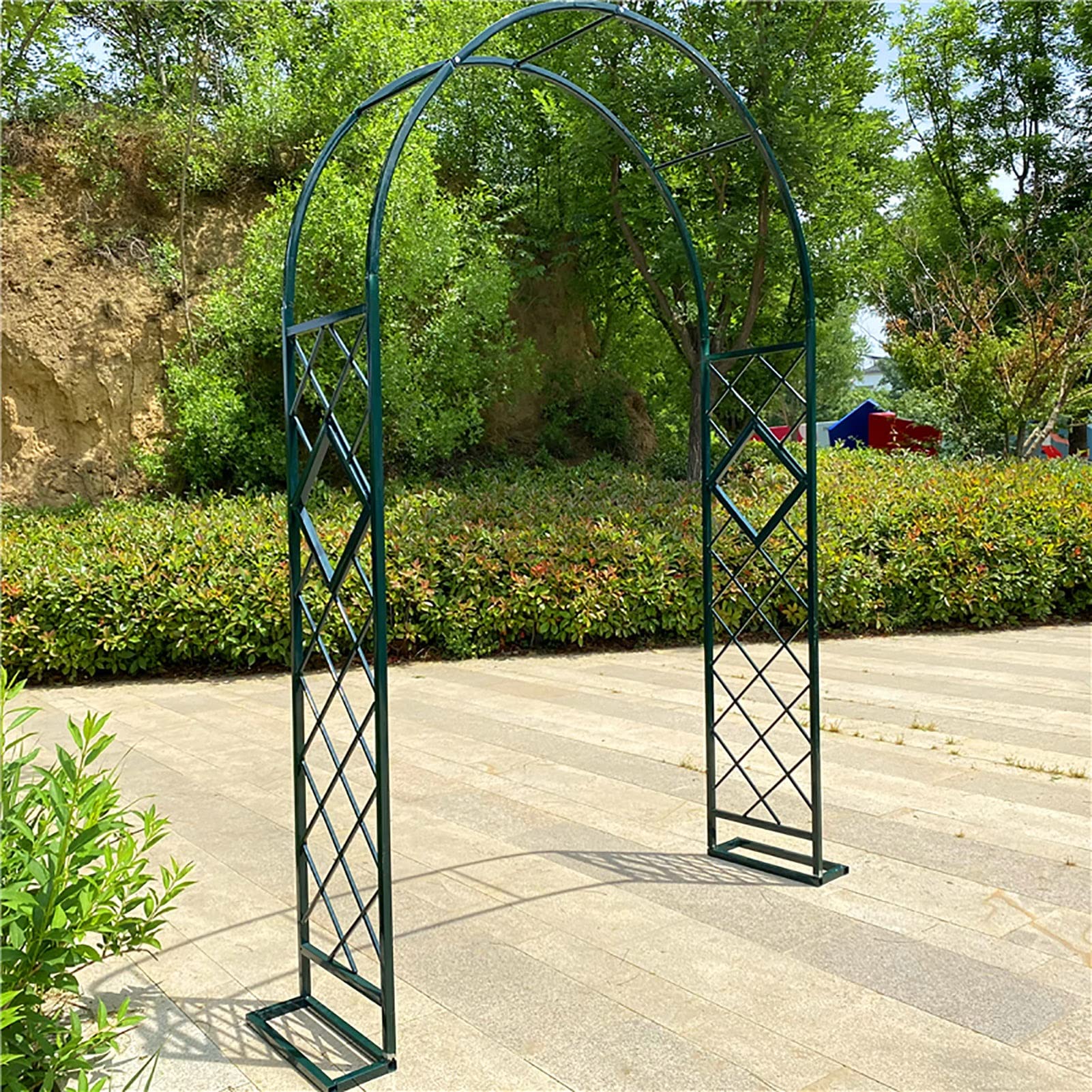 Arco da giardino per piante rampicanti, griglia in ferro battuto, arco per rose, pergolato decorativo da giardino, facile da installare, per esterni, prato, terrazza, matrimoni e serate romantiche