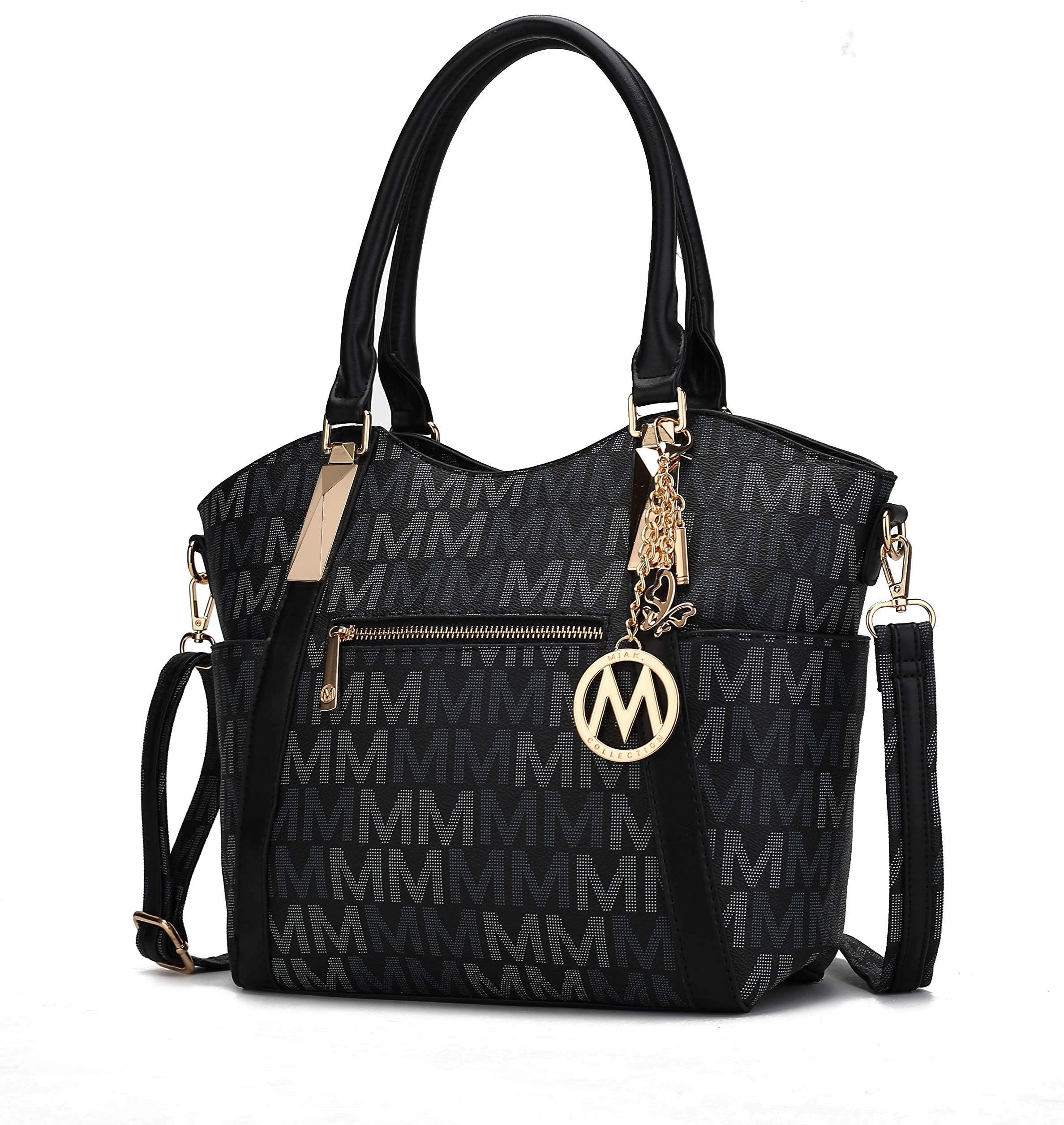 MKF Crossbody Shoulder Handbag for Women Removable Shoulder Strap Vegan Leather Top-Handle Satchel-Tote Bag