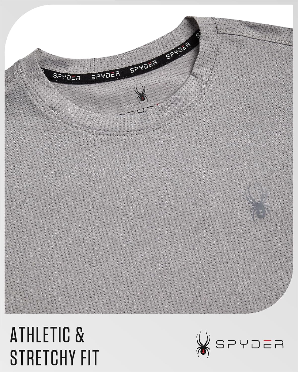 Spyder Mens Athletic Shirts - Moisture Wicking Short Sleeve Crewneck Workout Shirts for Men - Relaxed Fit Mens Shirts for Gym - Image 5