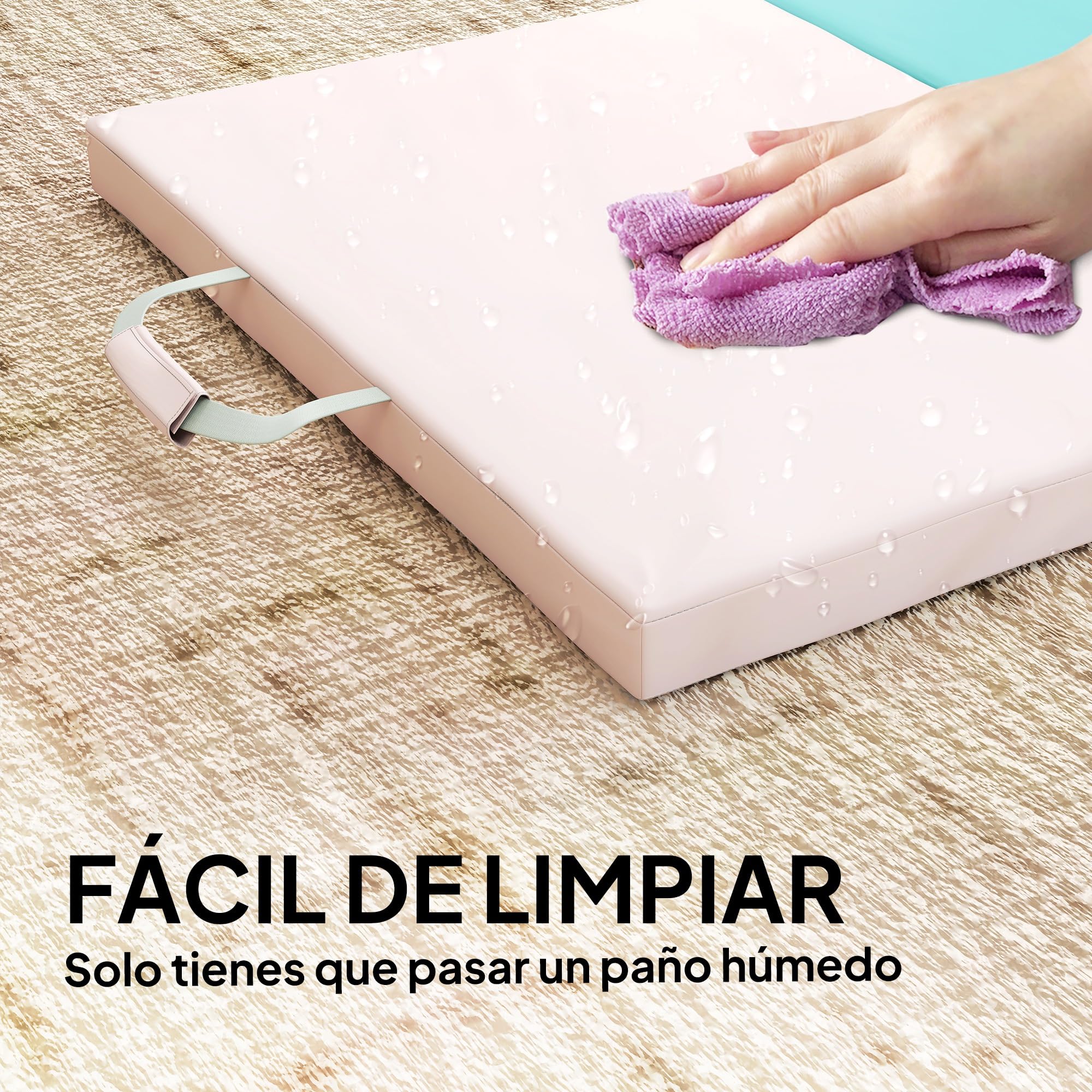 SPORTNOW Colchoneta Gimnasia Plegable de Grosor de 5 cm, Tapete de Ejercicio con Asas de Transporte, Bolsa, Esterilla de Gimnasia para Yoga, Aeróbic, Artes Marciales
