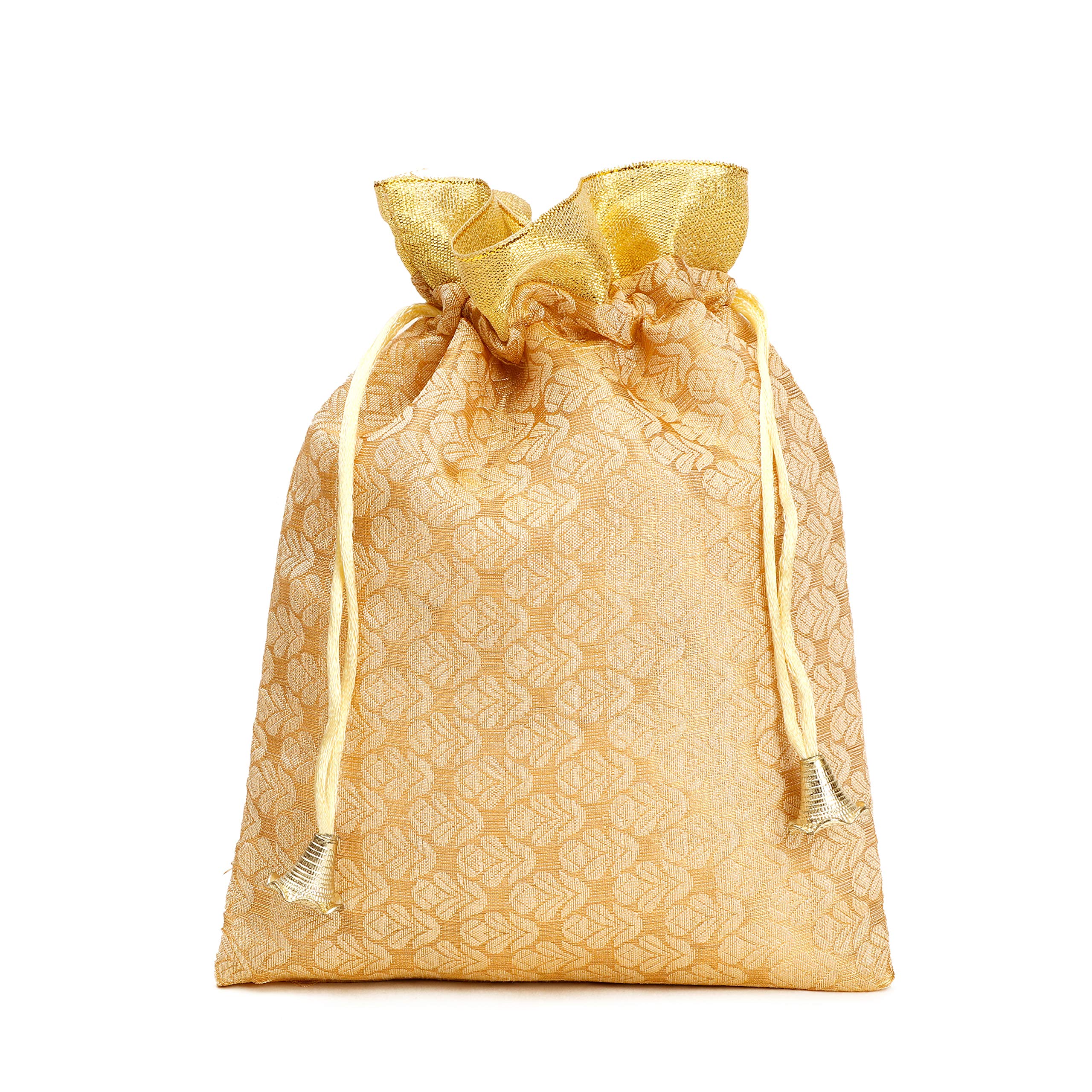 Meher Collection Women’s Ethnic Rajasthani Brocade Potli Bag for Return Gifts - Medium 24x17cm (Pack of 3, Cream) (B08H177QW9) Amazon Price History, Amazon Price Tracker