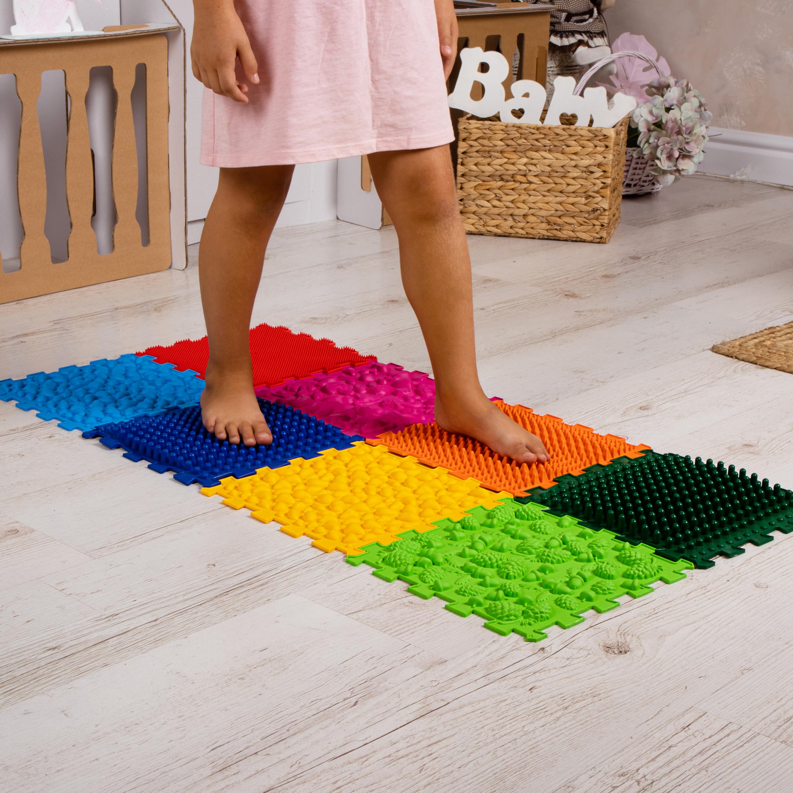 8 pcs Orthopedic Floor Mat Massage Textured Mats Sensory Floor Tiles Mat for Autistic People Puzzle Rug Carpet (8)