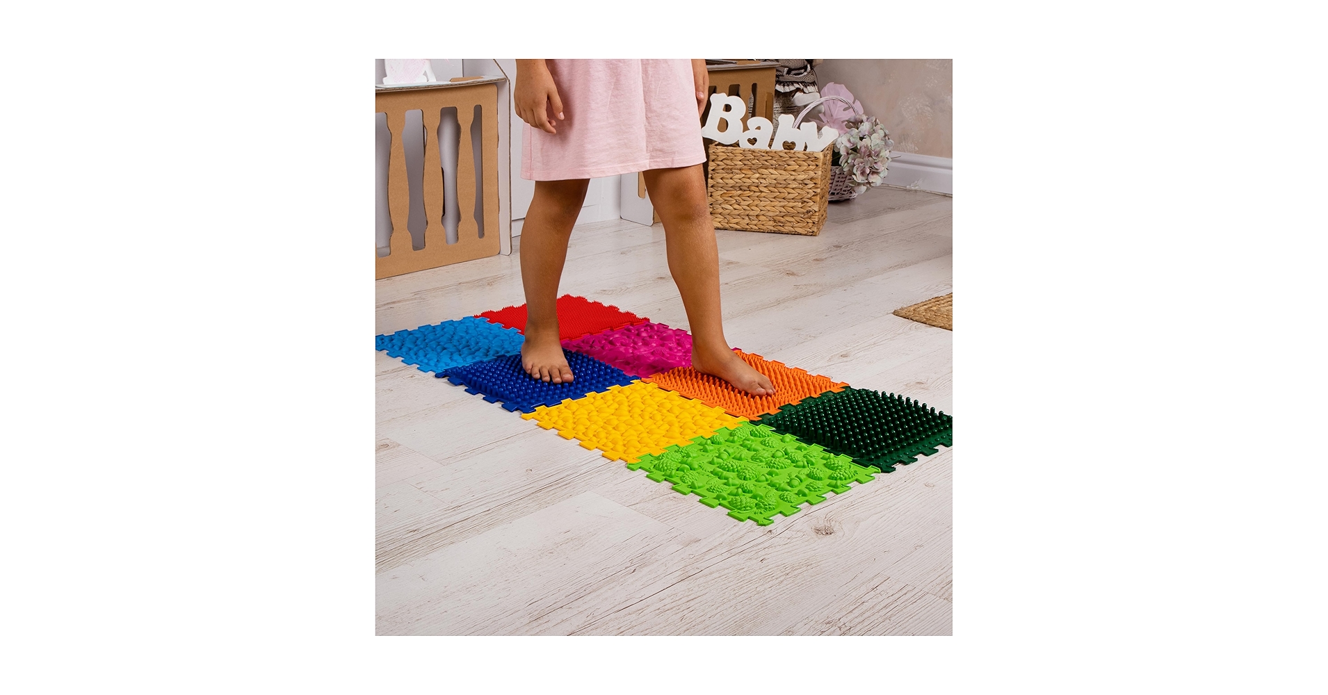 HB.YE Massage Puzzle Floor Mats Orthopedic Game Mat Multicolor