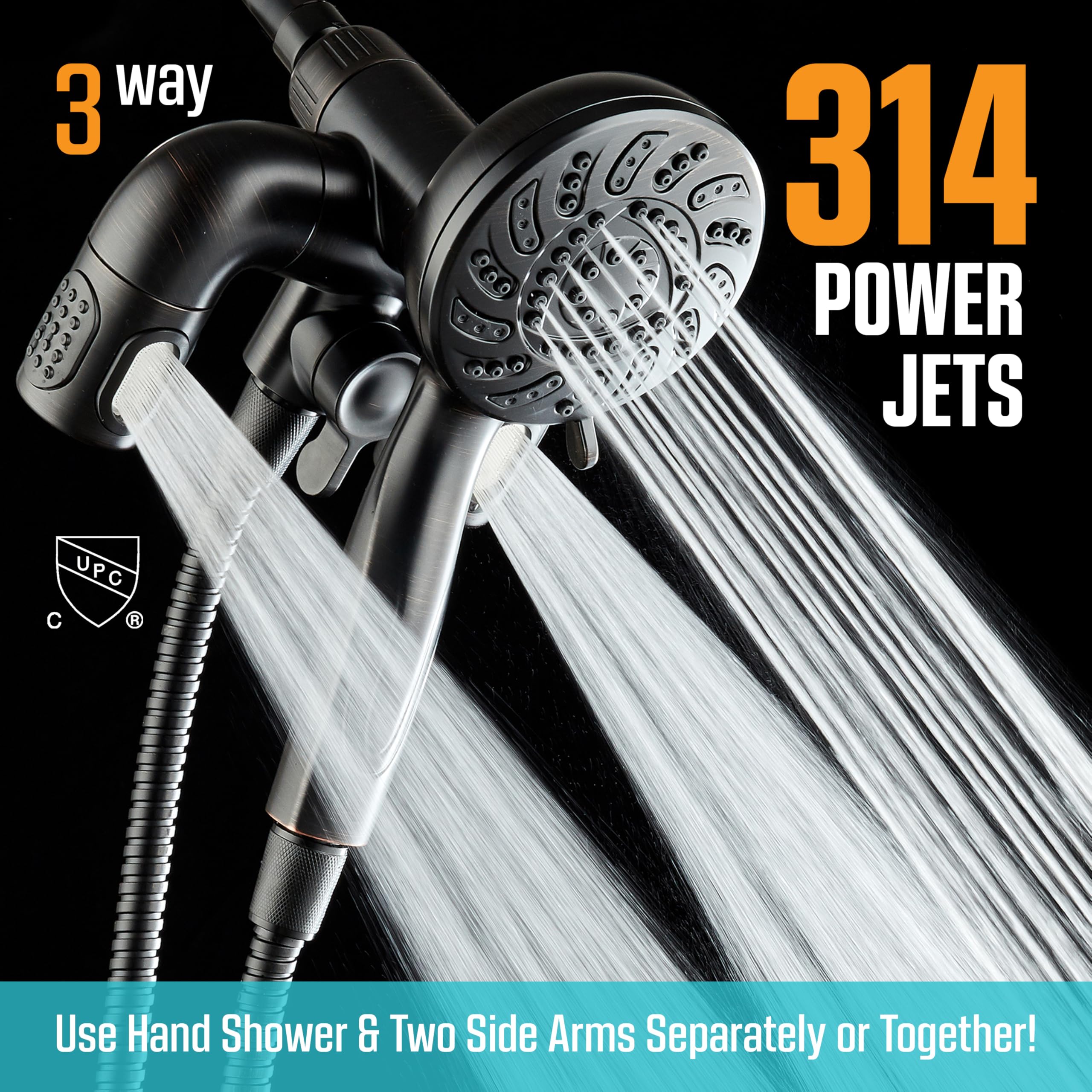 Snapklik.com : Aquadance High Pressure 156 Setting 14 Zone Shower Head ...
