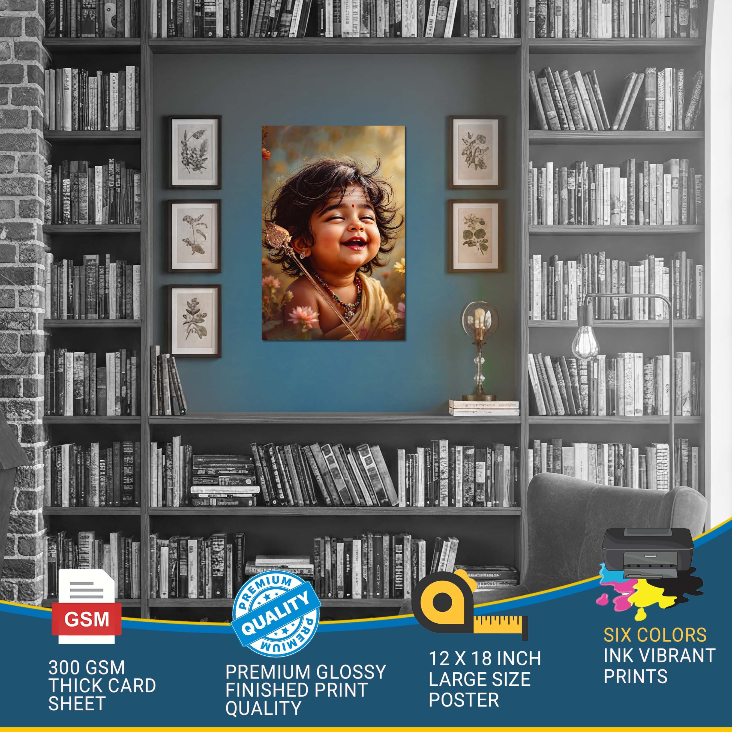 Lord Murugan Posters - Cute Baby Murugan Wall Art -3